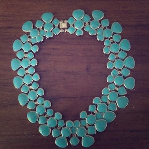 Teal and gold necklace